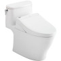 TOTO Nexus 1.28 GPF One Piece Elongated Toilet with Left Hand Lever - Bidet Seat Included - Cotton