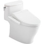 TOTO Nexus 1.28 GPF One Piece Elongated Toilet with Left Hand Lever Bidet Seat Included - Cotton