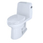 TOTO Single Piece Toilet with Right Trip Lever, G-Max and Soft Close Seat from the Ultramax Series - Cotton