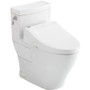 TOTO Aimes 1.28 GPF One Piece Elongated Toilet with Left Hand Lever - Bidet Seat Included - Cotton