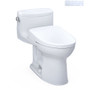 TOTO Supreme II 1.28 GPF One Piece Elongated Chair Height Toilet with Washlet+ S7A Auto Open Bidet Seat, Tornado Flush, CEFIONTECT Glaze, EWATER+ and Light - Cotton