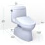 TOTO Carlyle II 1.28 GPF One Piece Elongated Chair Height Toilet with Washlet+ S7 Bidet Seat, Tornado Flush, CEFIONTECT, EWATER+, PREMIST, and Night Light - Cotton