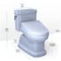 TOTO Guinevere 1.28 GPF One Piece Elongated Chair Height Toilet with Washlet+ C5 Heated Bidet Seat, Tornado Flush, CEFIONTECT Glaze, EWATER+, and PREMIST - Cotton