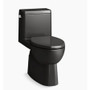 Kohler Reach 1.28 GPF One-Piece Compact Elongated Chair Height Toilet with Skirted Trapway and Left Hand Trip Lever - Seat Included - Black Black