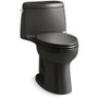 Kohler Santa Rosa 1.6 GPF One Piece Elongated Toilet with Left Hand Lever, Revolution 360 Flushing Technology, and Slow Close Seat Included - Black Black