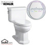 Kohler Kathryn 1.28 GPF Elongated One-Piece Elongated Toilet with Purefresh Technology (Seat and Tank Included) - White