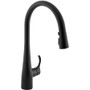 Kohler Simplice 1.5 GPM Single Hole Pull Down Kitchen Faucet - Includes Escutcheon - Matte Black