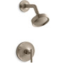 Kohler Purist Shower Only Trim Package with 2.5 GPM Single Function Shower Head with MasterClean and Rite-Temp Technologies - Vibrant Brushed Bronze