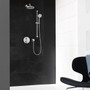 Grohe Grohtherm Thermostatic Shower System with Shower Head, Hand Shower, Slide Bar, Hose, and Valve Trim - Starlight Chrome