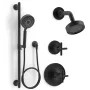Kohler Purist Pressure Balanced Shower System with Shower Head, Hand Shower, Valve Trim, and Shower Arm - Matte Black - KSS-Purist-3-RTHS-BL Kohler Purist Pressure Balanced Shower System with Shower Head, Hand Shower, Valve Trim, and Shower Arm - Matte Black - KSS-Purist-3-RTHS-BL