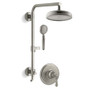 Kohler Artifacts HydroRail Shower Package with Single-Function Shower Head and Single-Function Hand Shower - Vibrant Brushed Nickel
