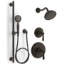 Kohler Artifacts Pressure Balanced Shower System with Shower Head, Hand Shower, Valve Trim, and Shower Arm - Oil Rubbed Bronze