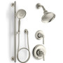 Kohler Bancroft Pressure Balanced Shower System with Shower Head, Hand Shower, Valve Trim, and Shower Arm - Vibrant Polished Nickel