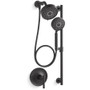 Kohler Purist Pressure Balanced Shower System with Shower Head, Hand Shower, Slide Bar, Shower Arm, Hose and Valve Trim – Less Rough-In Valve - Matte Black