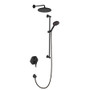 Hansgrohe Locarno Thermostatic Shower System Trim with Integrated Volume Control, Diverter, 2.5 GPM Rain Shower Head and Hand Shower on Slide Mount - Less Valve - Matte Black