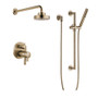 Brizo Odin Thermostatic Shower System with Shower Head and Hand Shower - Rough-in Valve Included - Luxe Gold