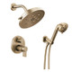 Brizo Litze Pressure Balanced Shower System with Shower Head and Hand Shower Less Handles - Rough-in Valve Included - Luxe Gold