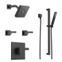 Brizo Sensori Custom Thermostatic Shower System with Showerhead, Volume Controls, and Hand Shower - Valves Included - Matte Black