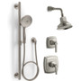 Kohler Margaux Pressure Balanced Shower System with Shower Head, Hand Shower, Valve Trim, and Shower Arm - Vibrant Brushed Nickel