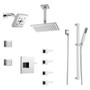 Brizo Sensori Custom Thermostatic Shower System with Wall and Ceiling Showerhead, Volume Controls, Body Sprays, and Hand Shower - Valves Included - Chrome