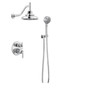 Brizo Invari Pressure Balanced Shower System with Shower Head and Hand Shower Less Handles - Rough-in Valve Included - Chrome