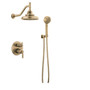 Brizo Invari Pressure Balanced Shower System with Shower Head and Hand Shower Less Handles - Rough-in Valve Included - Luxe Gold