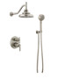 Brizo Invari Pressure Balanced Shower System with Shower Head and Hand Shower Less Handles - Rough-in Valve Included - Luxe Nickel