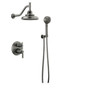 Brizo Invari Pressure Balanced Shower System with Shower Head and Hand Shower Less Handles - Rough-in Valve Included - Luxe Steel