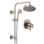 Brizo Litze Thermostatic Shower Column Shower System with Shower Head and Hand Shower Less Handles - Rough-in Valve Included - Luxe Nickel
