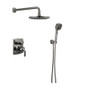 Brizo Allaria Pressure Balanced Shower System with Raincan Shower Head and Hand Shower - Rough-in Valve Included - Brilliance Black Onyx
