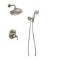 Brizo Rook Pressure Balanced Shower System with Shower Head and Hand Shower - Rough-in Valve Included - Luxe Nickel