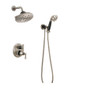 Brizo Rook Pressure Balanced Shower System with Shower Head and Hand Shower - Rough-in Valve Included - Luxe Nickel/Matte Black