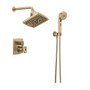 Brizo Kintsu Pressure Balanced Shower System with Shower Head and Hand Shower Less Handles - Rough-in Valve Included - Luxe Gold