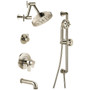 Brizo Litze Thermostatic Tub and Shower System with Shower Head and Hand Shower Less Handles - Rough-in Valve Included - Brilliance Polished Nickel