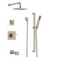 Brizo Siderna Thermostatic Tub and Shower System with Shower Head and Hand Shower - Rough-in Valve Included - Brilliance Brushed Nickel