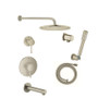 Grohe Essence Pressure Balanced Shower System with Rain Shower Head, Hand Shower, Shower Arm, and Hose - Valves Included - Brushed Nickel