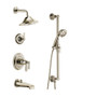 Brizo Rook Thermostatic Tub and Shower System with Shower Head and Hand Shower - Rough-in Valve Included - Brilliance Polished Nickel