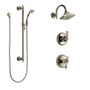 Brizo Thermostatic Shower System with Rain Shower Head, Hand Shower with Slide Bar, and 3 Function Diverter from the Charlotte Collection - Brilliance Polished Nickel