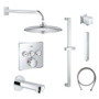 Grohe SmartControl Shower System with Tub Spout, Shower Head, Shower Arm, Wall Supply Elbow, Slide Bar, Hand Shower Hose, Valve Trim, and Rough In - Starlight Chrome