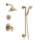 Brizo Rook Thermostatic Shower System with Shower Head and Hand Shower - Luxe Gold