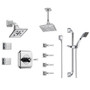 Brizo Sensori Custom Thermostatic Shower System with Wall and Ceiling Showerhead, Volume Controls, Body Sprays, and Hand Shower - Chrome