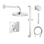 Grohe SmartControl Shower System with Shower Head, Shower Arm, Wall Supply Elbow, Slide Bar, Hand Shower Hose, Valve Trim, and Rough In - Starlight Chrome