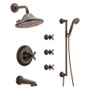 Brizo Sensori Custom Thermostatic Shower System with Showerhead, Volume Controls, Handshower, and Tub Spout - Valves Included - Venetian Bronze
