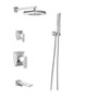 Brizo Vettis Pressure Balanced Tub and Shower System with Shower Head and Hand Shower - Rough-in Valve Included - Chrome
