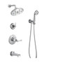 Brizo Rook Pressure Balanced Tub and Shower System with Shower Head and Hand Shower - Chrome