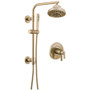 Brizo Levoir Thermostatic Shower Column Shower System with Shower Head and Hand Shower - Rough-in Valve Included - Luxe Gold