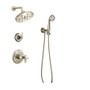 Brizo Rook Pressure Balanced Shower System with Cross Handle Mixing Trim, Shower Head and Hand Shower - Rough-in Valve Included - Brilliance Polished Nickel