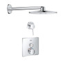 Grohe SmartControl Shower System with Shower Head, Diverter Trim, Valve Trim, and Rough In - Starlight Chrome