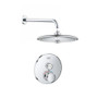 Grohe SmartControl Shower System with Shower Head, Shower Arm, Valve Trim, and Rough In - Starlight Chrome - GSS-Grohtherm-CIR-01-000