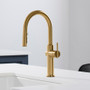 Kohler Crue 1.5 GPM Single Hole Pull Down Kitchen Faucet - Includes Escutcheon - Brushed Modern Brass